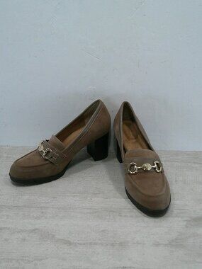 Giani Bernini Y2K Style Porshaal Loafer Dress Pumps High Block Heel Size 8.5 M.